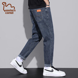 东方骆驼（EASTERN CAMEL）牛仔裤男冬季2025新款加绒裤子男士潮牌直筒宽松九分裤百搭男装 6621蓝色 32