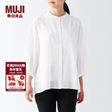 MUJI MUJI 女式 水洗 棉强捻 七分袖罩衫 BCA36A2S 白色 XS-S