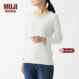 MUJI MUJI 女式 弹力罗纹编织长袖T恤打底衫上衣女款内搭春秋BBC03A1A 浅银灰色 L (165/88A)