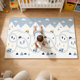 帕克伦xpe宝宝爬行垫2cm加厚婴儿爬爬垫客厅室内家用无甲醛儿童防摔地垫 新赛道+汽车家族180x120x2cm 【XPE覆膜卷筒款】