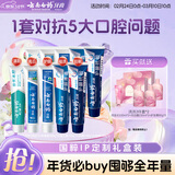 云南白药国潮牙膏套装清新护龈祛渍净白5效护口国粹礼盒10支1000g