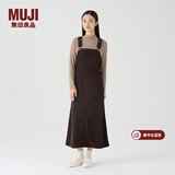 MUJI女式 灯芯绒 背带裙中长款连衣裙半身裙女秋款裙子美拉德BE10CC3A 深棕色 S （155/62A）