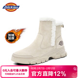 Dickies女士雪地靴女靴冬季加绒加厚短靴保暖棉鞋靴子 米色 39 