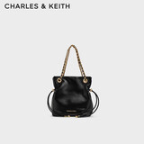 CHARLES&KEITH柔软抽绳简约链条福袋包单肩斜挎包包女包生日礼物CK2-80151536