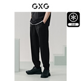 GXG男装 冰丝提花休闲裤凉感运动束脚长裤 26夏季 黑色 XL /32码
