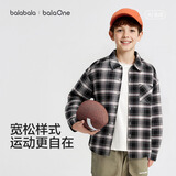 巴拉巴拉童装儿童长袖衬衫女童男童2026新款春秋宝宝上衣衬衣外套格子衫潮