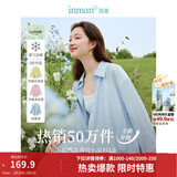 茵曼（INMAN）章若楠同款欧若风天丝薄开衫女装衬衫2026夏季新品长袖衬衣 美背开叉款蓝星花蓝-18424145 L