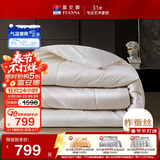 富安娜100%蚕丝被子纯棉面料抑菌冬季被芯双人加厚冬被约6.2斤203*229cm