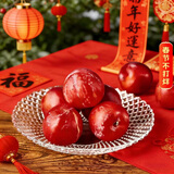 青苹果新年礼物水晶光泽玻璃水果盘轻奢家用客厅会所婚庆装饰8.5英寸