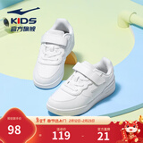 鸿星尔克童鞋儿童板鞋男童女童小白鞋秋季轻便透气休闲运动鞋百搭休闲 正白 -偏小1码 32