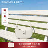 CHARLES&KEITH三角扣新月包腋下包单肩包包女包女友生日情人节礼物CK2-50271205 粉白色Chalk S