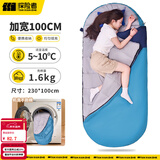 探险者（TAN XIAN ZHE）户外睡袋成人加厚加大加宽室内午休露营酒店隔脏睡袋防寒秋冬季 【加宽无束缚5~10℃】浅蓝1.6KG
