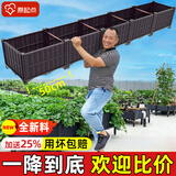 原起点阳台楼顶种菜箱长方形蔬菜种植箱神器种菜盆菜箱塑料花箱户外 常用5联箱 250*40*22cm