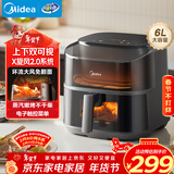 美的（Midea）免翻面空气炸锅2025年新款上下可视 家用全自动大容量6L 烤箱电炸锅蒸烤一体全金属内腔KZC6019D