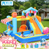博士豚 充气城堡室外大型户外儿童玩具跳床滑梯攀岩家用小型游乐场 72010-小商店城堡( 双气垫款 )
