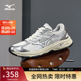 美津浓（MIZUNO）【RACER V2】高街机能复古潮流慢跑鞋男女缓震透气跑鞋 06 浅黄色/银色/深杏色 41 (265mm)