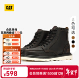卡特（CAT）马丁靴工装靴男鞋经典款BRAVADO轻户外复古时尚牛皮面机车靴子男 黑色P712947 41