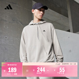 adidas休闲加厚毛圈连帽卫衣套头衫男女秋冬阿迪达斯官方轻运动   金属灰   L
