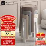 九千谷塑料凳子加厚家用现代可叠放餐桌备用圆板凳风车凳高板凳椅子4246