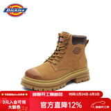 Dickies女士马丁靴高帮时尚情侣靴百搭工装靴女 土黄 男女款-39 