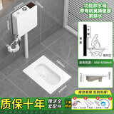 柯鲸卫浴蹲便器套装带水箱家用马桶蹲坑蹲厕防臭堵洗手间卫生间蹲厕所 A款带弯前排+功能款水箱+喷枪