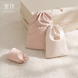 EACHY旅行抽绳束口收纳袋小布袋内衣内裤衣物防尘包吹风机袋-木桃粉L
