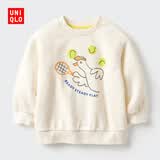 优衣库婴幼儿高弹力卫衣/长袖宝宝运动衫481895 01 乳白色 90