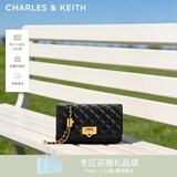 CHARLES&KEITH经典菱格链条小方单肩斜挎包包女包生日女神节礼物CK2-70160131 Black黑色 小包