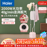 海尔（Haier）立式挂烫机35g蒸汽量2.5L水箱双杆家用手持熨斗烫衣服带板大功率平挂两用多功能蒸气熨烫机GS2408F