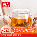 富光花茶杯 男女士茶水分离杯子 双层办公泡茶玻璃杯带把高硼硅水杯