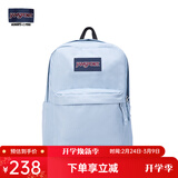 JANSPORT杰斯伯书包轻便双肩包男女旅行包简约背包电脑包学生校园 4QUT7G7雾霾蓝-侧边袋