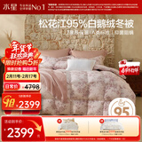 水星家纺羽绒被95%白鹅绒被子冬季加厚冬被芯双人南法系列220×240cm1100g