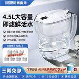膳魔师 净水壶 滤水壶 过滤水壶 家用过滤器 净水器  4.5L大容量 自来水过滤器 滤水器 过滤壶 1壶7芯装 晨光白1壶7芯