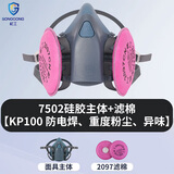 松工（songgong）电焊防尘面具 防工业粉尘刷喷漆面罩 防工业毒气污染电焊口罩面罩过滤器 呼吸道保护 7502主体+1包2097