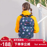 JANSPORT杰斯伯双肩背包男女清新森系书包黑色波点旅行包通勤电脑包 T5015Q4芙蓉花-无侧袋无隔层