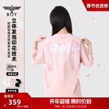 BOY LONDON【繁花】潮牌情侣款短袖樱花翅膀花卉印花T恤N01712 粉色 XS