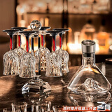 青苹果水晶玻璃红酒杯醒酒器杯架套装 红杆洋酒杯高脚杯新年礼物