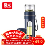 富光玻璃杯 高硼硅泡茶杯子 茶水分离杯 商务办公便携塑玻水杯男女士