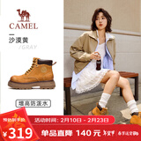 骆驼（CAMEL）王俊凯同款大黄靴户外秋高帮工装马丁靴女 G25W076038 沙漠黄 38