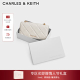 CHARLES&KEITH质感菱格链条小方钱包女包包女包生日礼物情人节礼物CK6-10680924 Cream奶白色 XS