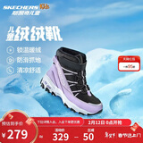 Skechers斯凯奇儿童绒绒靴保暖棉鞋男童女童高筒短靴加绒雪地靴660092L