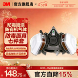 3M防毒面具 口罩防尘面具面罩 防甲醛防雾霾 防护化工喷漆农药 ws 6200+6001七件套【620E 有机气体】
