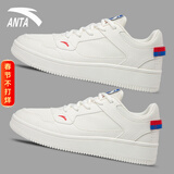 安踏（ANTA）男鞋冬季板鞋厚底2026新款低帮防水休闲滑板鞋冬旅游运动鞋子男士 8022象牙白/正蓝 41