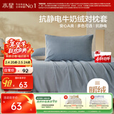 水星家纺枕套牛奶绒抗静电秋冬加厚A类加绒枕芯保护套一对装48x74cm