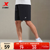 特步短裤男五分裤夏装新款宽松运动裤透气速干裤跑步健身男裤子 正黑色-0207 S