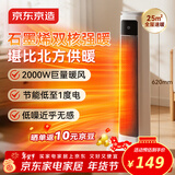 京东京造【超级单品】石墨烯双核小太阳取暖器暖风机 电暖气 家用浴室办公室速热 广角摇头 轻音节能 暖阳