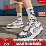 卡帕（Kappa）背靠背板鞋男鞋潮流复古百搭休闲鞋运动鞋 经典白/月海蓝 42 