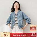 尚都比拉春秋款纯棉牛仔外套短款高级感女装气质休闲百搭上衣 牛仔蓝 S 