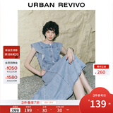 UR2025夏季新款女装复古牛仔荷叶边牛仔连衣裙UWG850114 蓝色 S