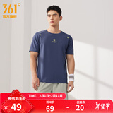 361°运动短袖t恤男2026年春夏季新款吸湿速干舒适跑步健身上衣圆领T恤 【男】夜幕蓝4130 XL